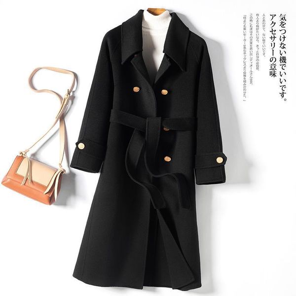 sparsil winter 100% pure wool coats for women solid color thicken warm coat elegant button style double-faced cashmere jackets1, Black
sparsil winter 100% pure wool coats for women solid color thicken warm coat elegant button style double-faced cashmere jackets1, Black