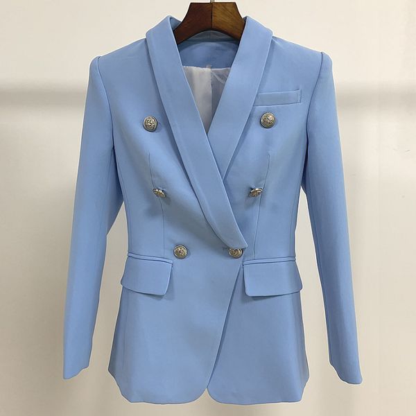 new sky blue blazer women 2020 suit classic double breasted sliver button shawl collar office ladies blazer spring, White;black
new sky blue blazer women 2020 suit classic double breasted sliver button shawl collar office ladies blazer spring, White;black