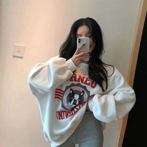 fl19568 korean sweater loose round neck printed dog sweater women's medium length versatile long sleeve 2020 new gojsj, Black
fl19568 korean sweater loose round neck printed dog sweater women's medium length versatile long sleeve 2020 new gojsj, Black