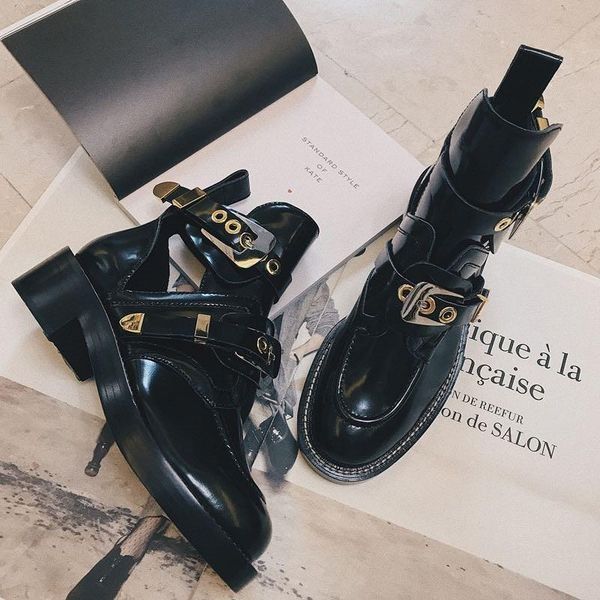 boots women sapato feminino round toe bottes femme hollowed zapatos de mujer metal buckle strap botines mujer spring, Black
boots women sapato feminino round toe bottes femme hollowed zapatos de mujer metal buckle strap botines mujer spring, Black