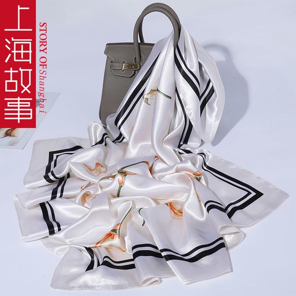 shanghai story spring and 90x90cm silk women autumn style foreign fashion big winter shawl scarf dual use, Blue;gray
shanghai story spring and 90x90cm silk women autumn style foreign fashion big winter shawl scarf dual use, Blue;gray