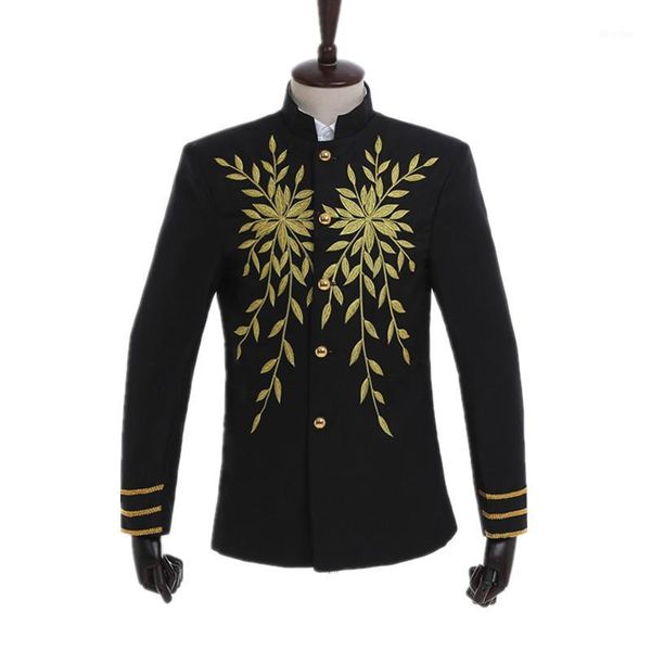 chinese style golden leaves embroidery pattern male fashion slim fit single-breasted suits men chorus performance blaser jacket1, White;black
chinese style golden leaves embroidery pattern male fashion slim fit single-breasted suits men chorus performance blaser jacket1, White;black