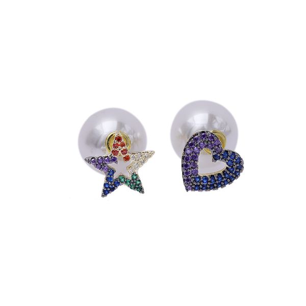 new ins lovely cute diamond star heart front back pearl stud earrings fashion luxury designer for women girls students s925 silver post, Golden;silver
new ins lovely cute diamond star heart front back pearl stud earrings fashion luxury designer for women girls students s925 silver post, Golden;silver