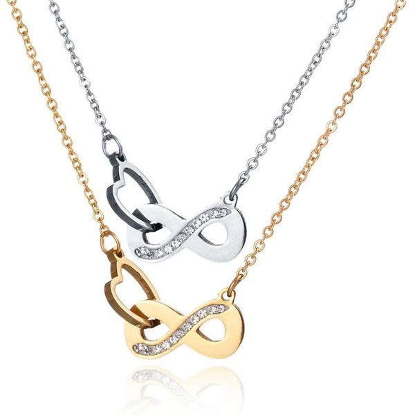 stainless steel heart pendant necklace for women gold infinity symbol necklace women's with zircon rhinestones jewelry, Silver
stainless steel heart pendant necklace for women gold infinity symbol necklace women's with zircon rhinestones jewelry, Silver