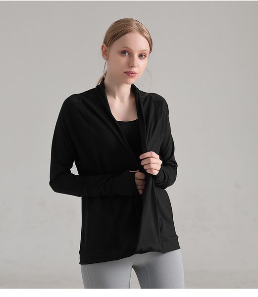running jackets outdoor sports jacket women fitness clothes loose stretch quick-drying training cardigan yoga, Black;red
running jackets outdoor sports jacket women fitness clothes loose stretch quick-drying training cardigan yoga, Black;red