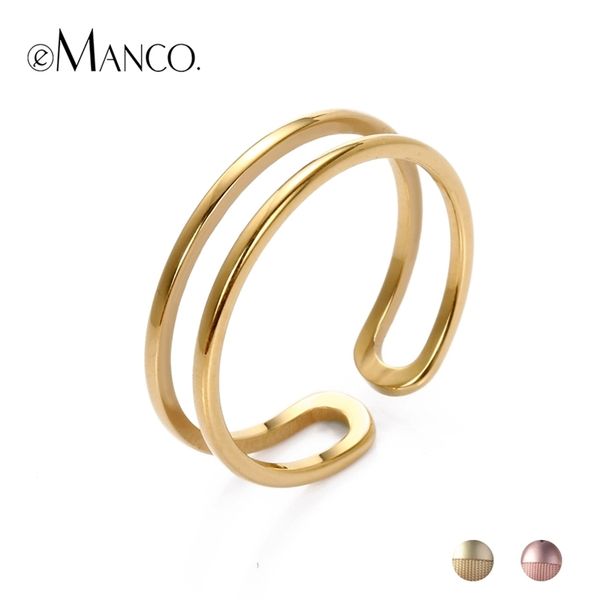 emanco stainless steel rings for women open adjustable double layer rings in gold color for wedding anniversary gifts y200323, Slivery;golden
emanco stainless steel rings for women open adjustable double layer rings in gold color for wedding anniversary gifts y200323, Slivery;golden