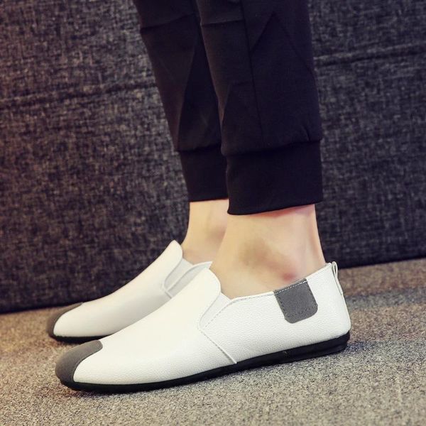 comfy genuine leather leather men loafers solid spring autumm flat driving shoes classics mature slip on shoes, Black