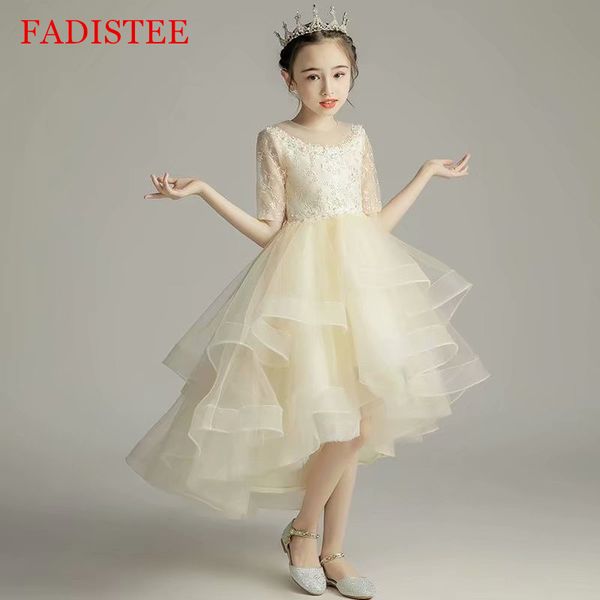 fadistee lace girl dress flower girl dresses high low tiered vestidos lace baby girl infant dress kids formal wear girls dress champagne, White;blue
fadistee lace girl dress flower girl dresses high low tiered vestidos lace baby girl infant dress kids formal wear girls dress champagne, White;blue