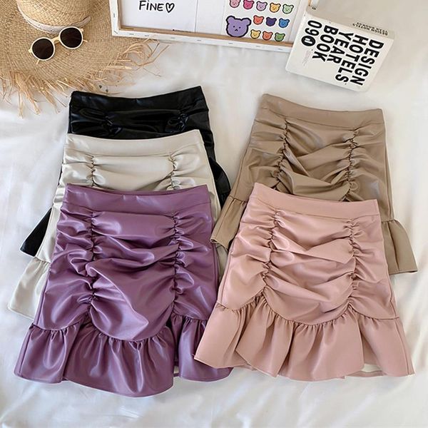 korean pu leather pleated skirts womens autumn winter high waist mini skirts harajuku plus size ladies skirt jupe femme, Black
korean pu leather pleated skirts womens autumn winter high waist mini skirts harajuku plus size ladies skirt jupe femme, Black