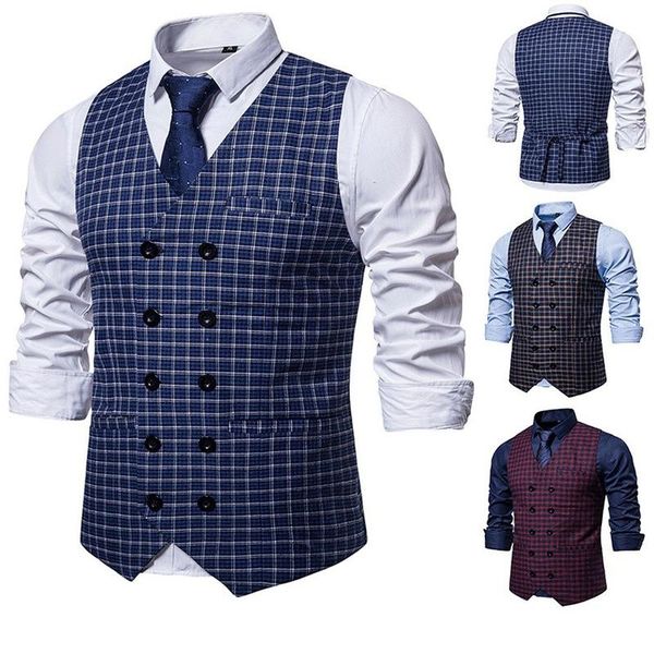 men's vests 2021suit vest men jacket sleeveless fashion plaid suit waistcoat business british blazer for chaleco, Black;white
men's vests 2021suit vest men jacket sleeveless fashion plaid suit waistcoat business british blazer for chaleco, Black;white