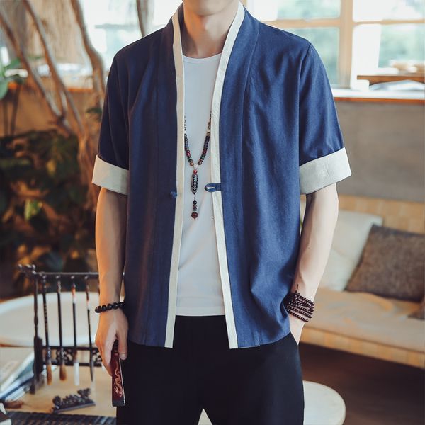 2021 chinese style half sleeve solid casual cotton streetwear man kimono shirt men clothes new svgp, White;black
2021 chinese style half sleeve solid casual cotton streetwear man kimono shirt men clothes new svgp, White;black