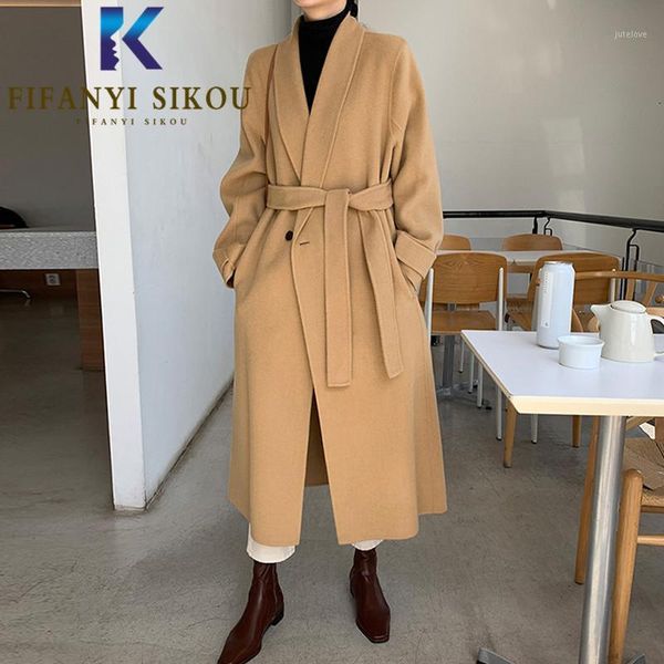 woolen coat women korean fashion double breasted lapel loose wool blend long coat female thick warm overcoat casual winter1, Black
woolen coat women korean fashion double breasted lapel loose wool blend long coat female thick warm overcoat casual winter1, Black