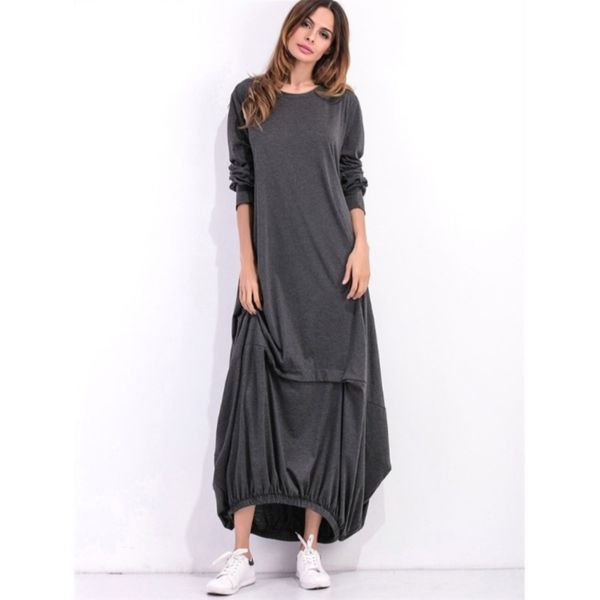 women's autumn 2020 new loose skirt plus size irregular long sleeve round neck casual drs for women, Black;gray
women's autumn 2020 new loose skirt plus size irregular long sleeve round neck casual drs for women, Black;gray