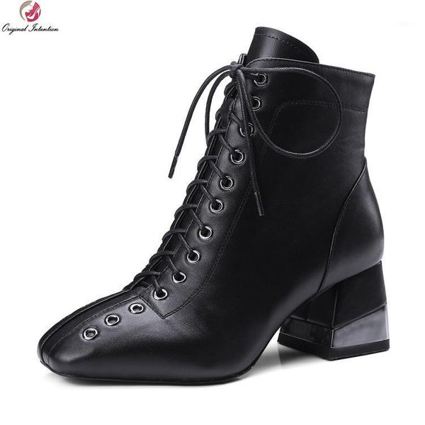 original intention new stylish women ankle boots real leather square toe square heels boots black shoes woman us size 4-10.51
original intention new stylish women ankle boots real leather square toe square heels boots black shoes woman us size 4-10.51
