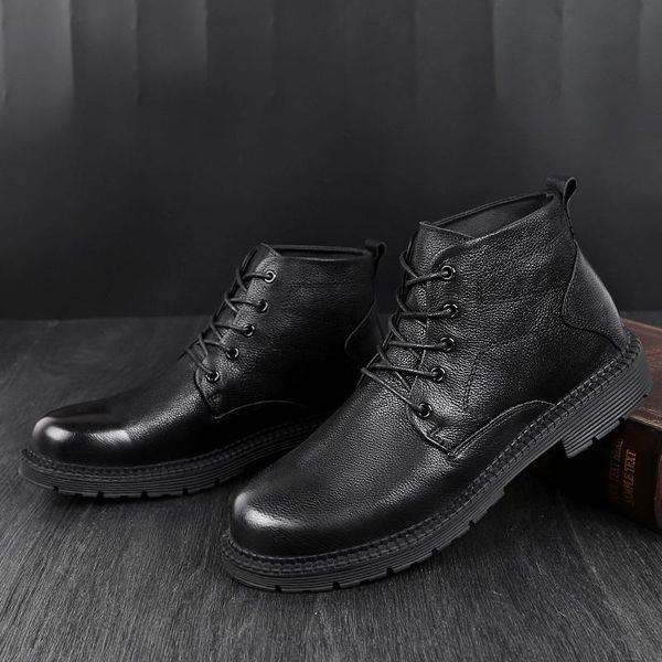 brand genuine leather ankle boots winter men's fashion motorcycle boots outdoor plush warm snow men shoes big size 48 o4, Black
brand genuine leather ankle boots winter men's fashion motorcycle boots outdoor plush warm snow men shoes big size 48 o4, Black