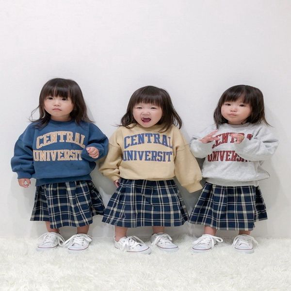 wholesale 2021 spring new kids hoodies letters print long sleeve sweatershit coat boys girls clothes e2042, White 
wholesale 2021 spring new kids hoodies letters print long sleeve sweatershit coat boys girls clothes e2042, White