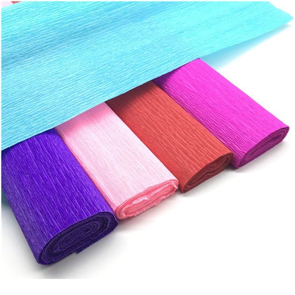 250*50cm Colored Crepe Paper Roll Origami Crinkled Crepe Paper Craft Diy Flowers Decoration Gift Wrapping Pap Bbybze