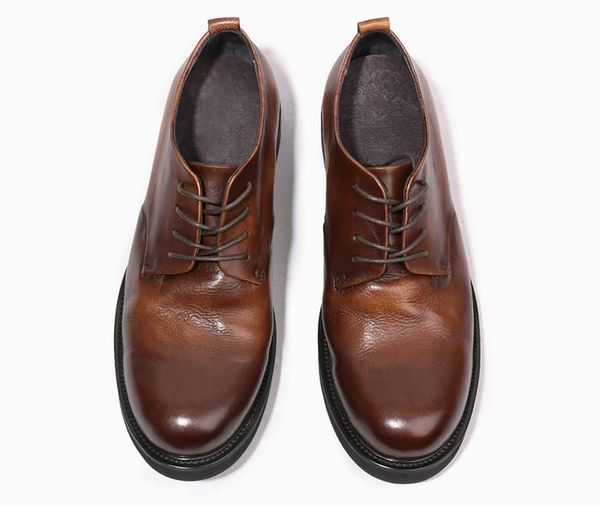 american retro men's big shoes washed old simple derby casual shoes thick bottom tide men round toes increase handmade, Black
american retro men's big shoes washed old simple derby casual shoes thick bottom tide men round toes increase handmade, Black