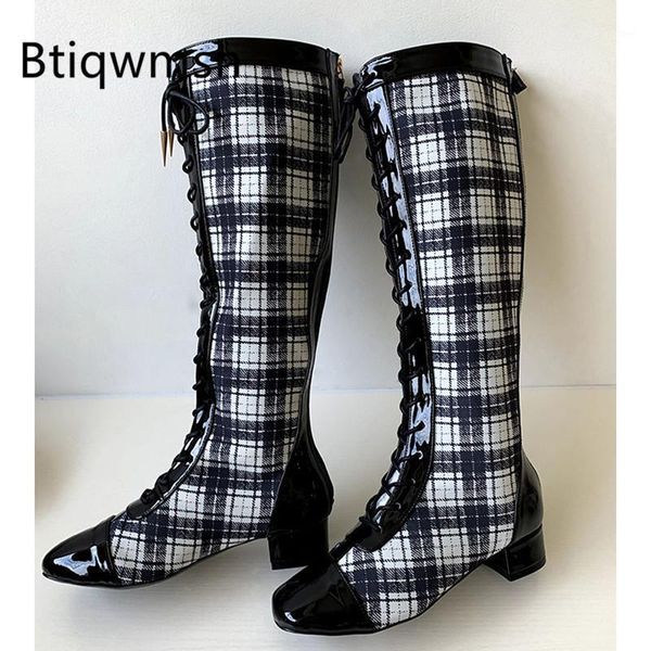 boots 2021 british style knee high women round toe plaid patchwork low heel ladies fashion knight1, Black
boots 2021 british style knee high women round toe plaid patchwork low heel ladies fashion knight1, Black