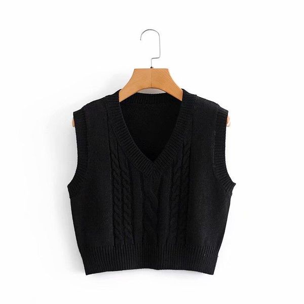 women's vests 2021 women solid knitted sleeveless v-neck sweater vintage preppy style female clothes, Black;white
women's vests 2021 women solid knitted sleeveless v-neck sweater vintage preppy style female clothes, Black;white