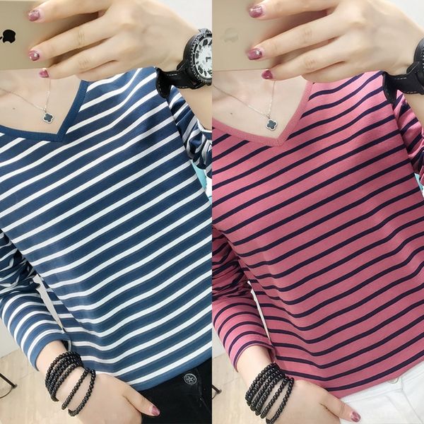 i1bes 2020 korean early autumn cotton long sleeve women's t-shirt pure new v-neck striped bottoming fashion coat t-shirt slim fit wom, White
i1bes 2020 korean early autumn cotton long sleeve women's t-shirt pure new v-neck striped bottoming fashion coat t-shirt slim fit wom, White