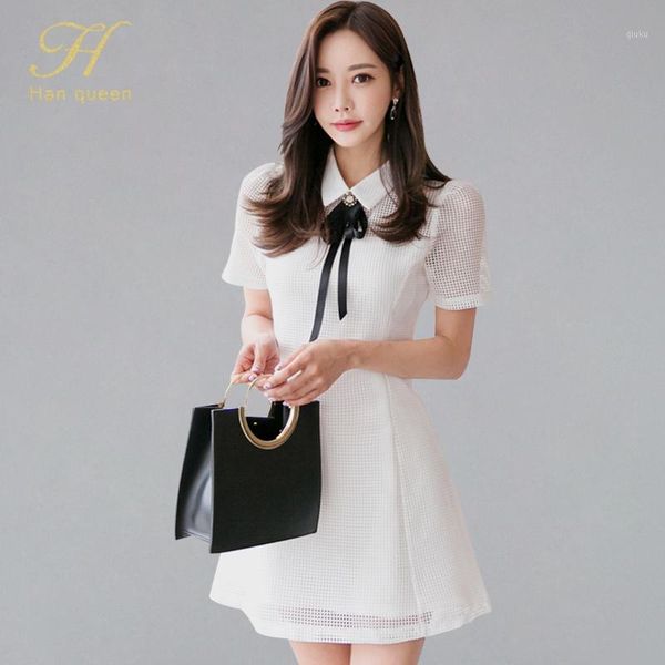 h han queen ribbons hollow out mesh a-line dress women 2020 summer see through dresses new casual sweet preppy style vestidos1, White;black
h han queen ribbons hollow out mesh a-line dress women 2020 summer see through dresses new casual sweet preppy style vestidos1, White;black