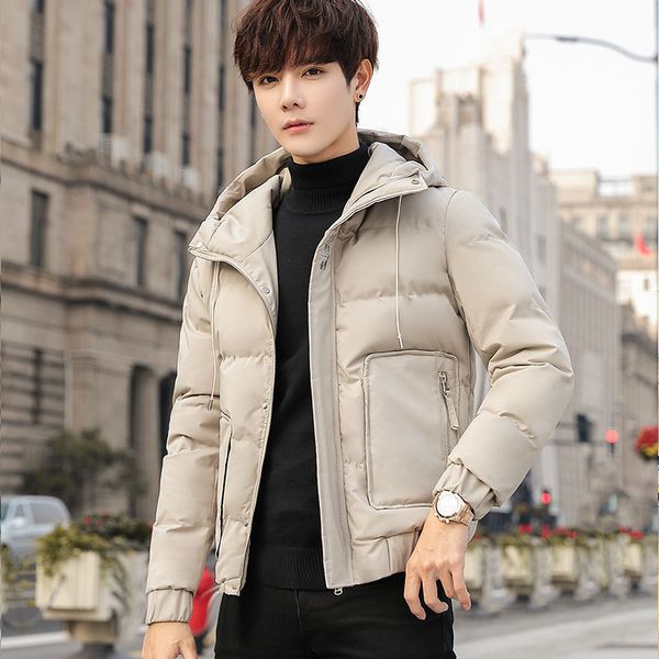 hooded padded winter korean slim fit men's collar thiened warm down cotton jaet, Black
hooded padded winter korean slim fit men's collar thiened warm down cotton jaet, Black