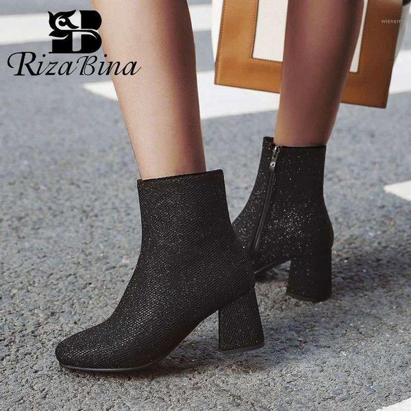 rizabina bling fashion ankle boots for women round toe zipper square heels shoes autumn winter club ladies footwear size 34-431, Black
rizabina bling fashion ankle boots for women round toe zipper square heels shoes autumn winter club ladies footwear size 34-431, Black