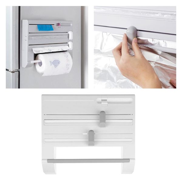 6-in-1 kitchen storage rack, multifunctional tin foil cling film cutter, plastic wrap cling film foil dispenser, wall-mount sauce bottle
6-in-1 kitchen storage rack, multifunctional tin foil cling film cutter, plastic wrap cling film foil dispenser, wall-mount sauce bottle