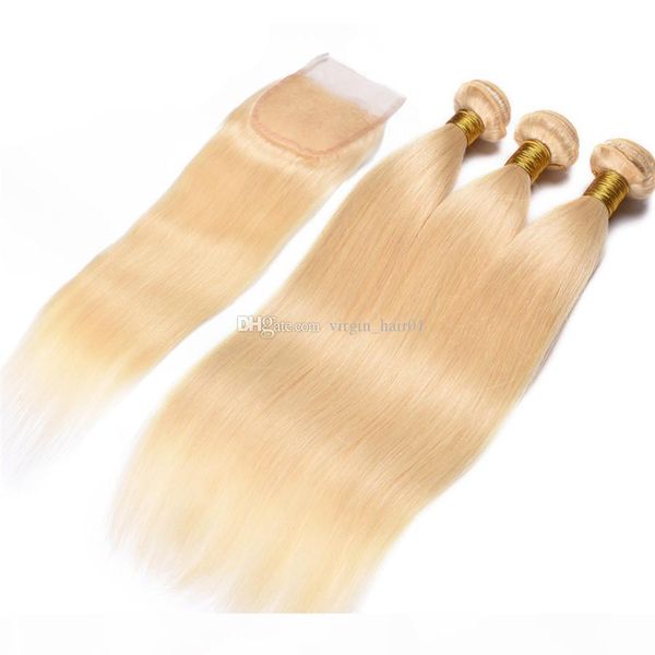 9a brazilian straight virgin human hair weaves 3bundles with bleach blonde color 613# lace closure peruvian malaysian indian cambodian hair, Black;brown
9a brazilian straight virgin human hair weaves 3bundles with bleach blonde color 613# lace closure peruvian malaysian indian cambodian hair, Black;brown
