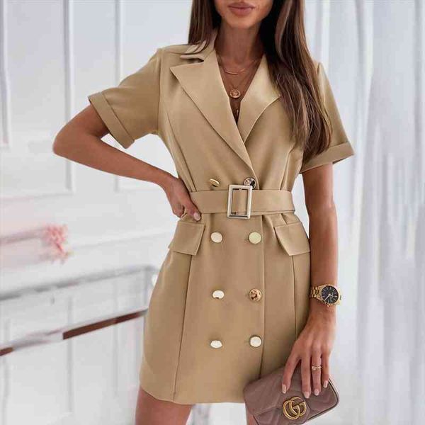 fashion summer short sleeve mini women dress casual solid color v-neck double-breasted lapel elastic belt slim-fit suit dress, Black;gray
fashion summer short sleeve mini women dress casual solid color v-neck double-breasted lapel elastic belt slim-fit suit dress, Black;gray