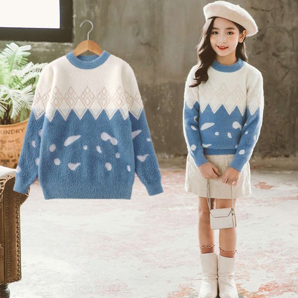 pullover mink fce base coat girl's sweater new autumn drs foreign sle children's wear, Blue
pullover mink fce base coat girl's sweater new autumn drs foreign sle children's wear, Blue