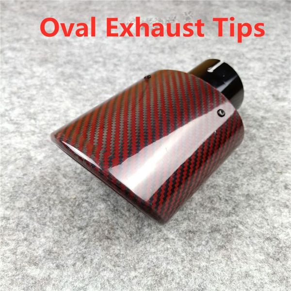 car styling 1 pcs oval slanted exhaust red carbon nozzles tails for universal muffler exhaust tips muffler pipe tailpipe trims
car styling 1 pcs oval slanted exhaust red carbon nozzles tails for universal muffler exhaust tips muffler pipe tailpipe trims