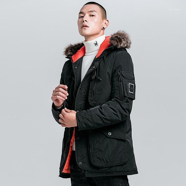 european and american men's long solid color cotton-padded clothes hooded fur collar cold-proof thick fashion cotton-padded clot1, Black
european and american men's long solid color cotton-padded clothes hooded fur collar cold-proof thick fashion cotton-padded clot1, Black