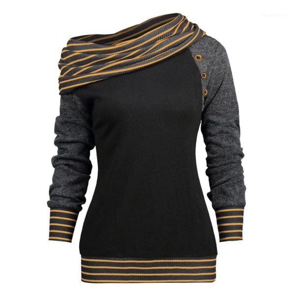 elegant lady skew neck full sleeved striped patchwork button sweatshirt female women autumn winter sweatshirts sudadera1, Black
elegant lady skew neck full sleeved striped patchwork button sweatshirt female women autumn winter sweatshirts sudadera1, Black