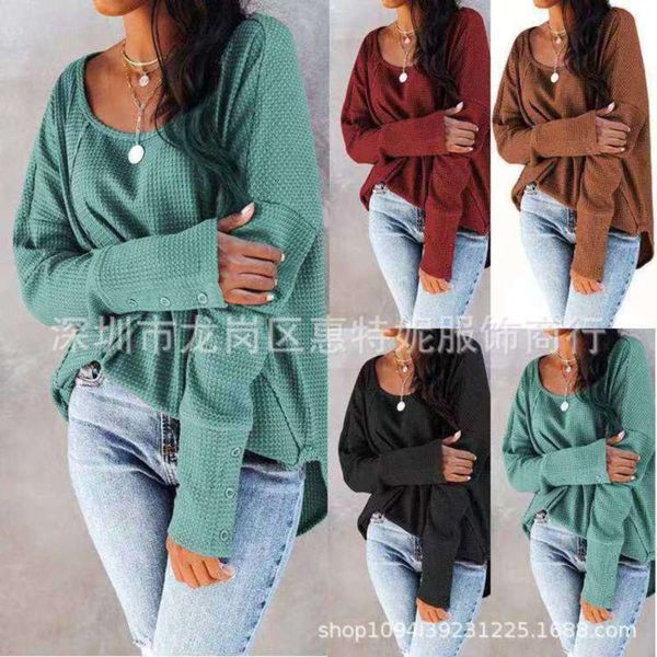 winter 2020 loose pullover fall crew neck waffle long sleeve t-shirt for women, Black;gray
winter 2020 loose pullover fall crew neck waffle long sleeve t-shirt for women, Black;gray