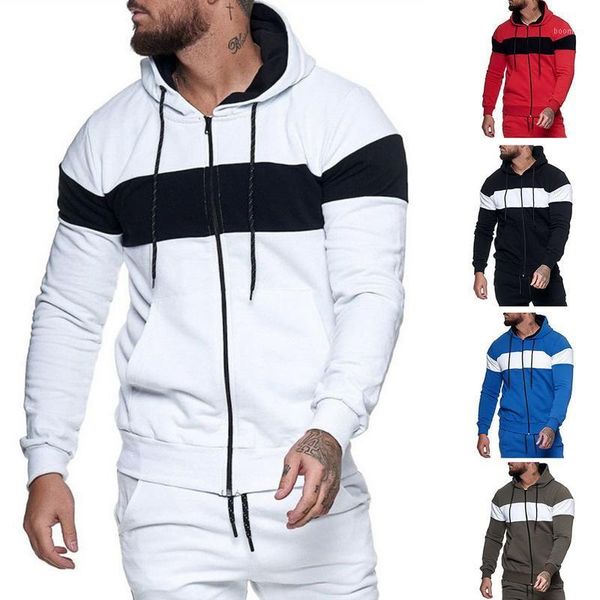 men's stitching color sweatshirt fashion hooded pullover long sleeve zipper autumn sportswear outwear casual hooded bomber1, Black
men's stitching color sweatshirt fashion hooded pullover long sleeve zipper autumn sportswear outwear casual hooded bomber1, Black