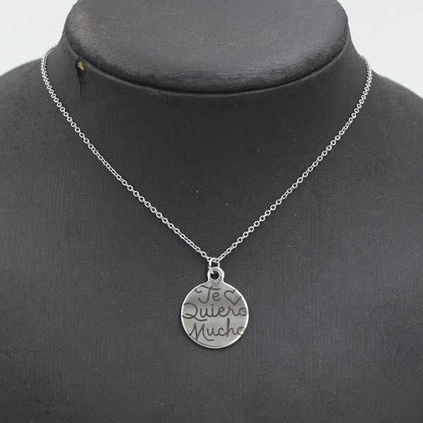 new arrival spanish i love you te quiero mucho pendant necklaces stainless steel jewelry for women men gifts, Silver
new arrival spanish i love you te quiero mucho pendant necklaces stainless steel jewelry for women men gifts, Silver