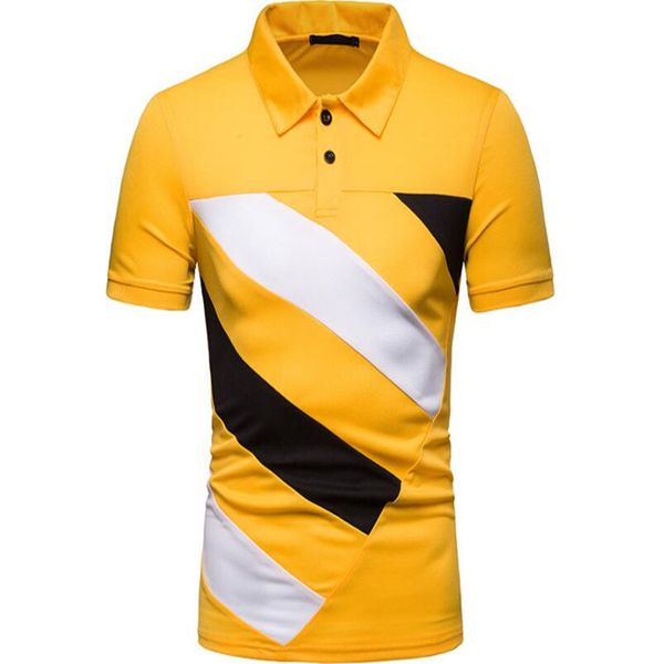 new fashion matching color men's polo shirt with short sleeves and lapels for the summer of 2019, White;black
new fashion matching color men's polo shirt with short sleeves and lapels for the summer of 2019, White;black
