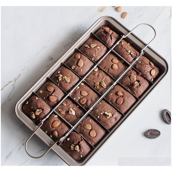 professional bakeware 18 cavity baking tools easy cleaning square lattice chocolate cake mold brownie baking pan non-stick t200111 fvip6
professional bakeware 18 cavity baking tools easy cleaning square lattice chocolate cake mold brownie baking pan non-stick t200111 fvip6