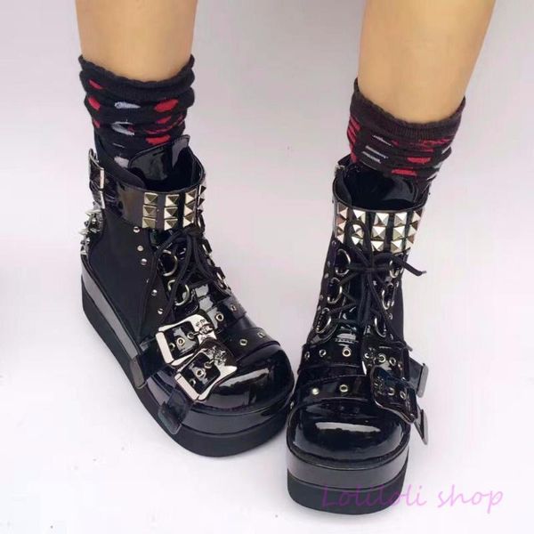 boots princess sweet punk shoes loliloli yoyo japanese design custom big size skull rivet black lace-up mid-calf an6662
boots princess sweet punk shoes loliloli yoyo japanese design custom big size skull rivet black lace-up mid-calf an6662