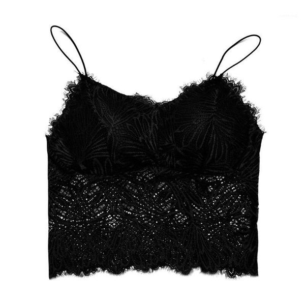 1pc new fashion women's sleeveless tank floral lace bra padded hollow out spaghetti strap bralette crop, Black;white
1pc new fashion women's sleeveless tank floral lace bra padded hollow out spaghetti strap bralette crop, Black;white