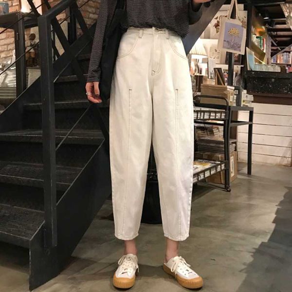 white jeans pant women ankle length fashion high waist student casual pants female korean style harajuku bottoms, Blue
white jeans pant women ankle length fashion high waist student casual pants female korean style harajuku bottoms, Blue