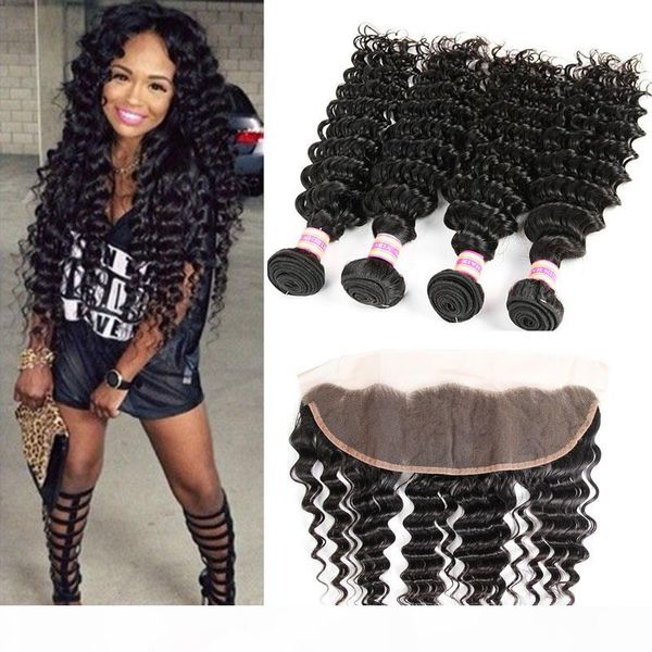 13x4 ear to ear full lace frontal brazilian virgin human hair deep wave with closure 3 4 bundles with lace frontal closure, Black
13x4 ear to ear full lace frontal brazilian virgin human hair deep wave with closure 3 4 bundles with lace frontal closure, Black