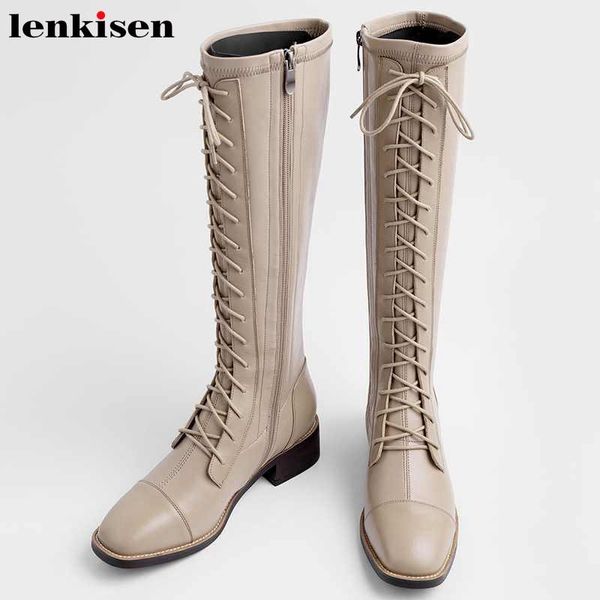 lenkisen daily wear lace up british cow leather knight boots med heels square toe side zip winter women thigh high boots l56, Black
lenkisen daily wear lace up british cow leather knight boots med heels square toe side zip winter women thigh high boots l56, Black