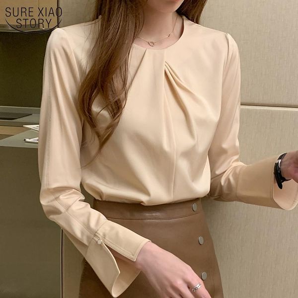 2021 autumn new long sleeve lady's shirt o-neck elegant solid chiffon blouse women loose slim female blusas mujer 11253, White
2021 autumn new long sleeve lady's shirt o-neck elegant solid chiffon blouse women loose slim female blusas mujer 11253, White