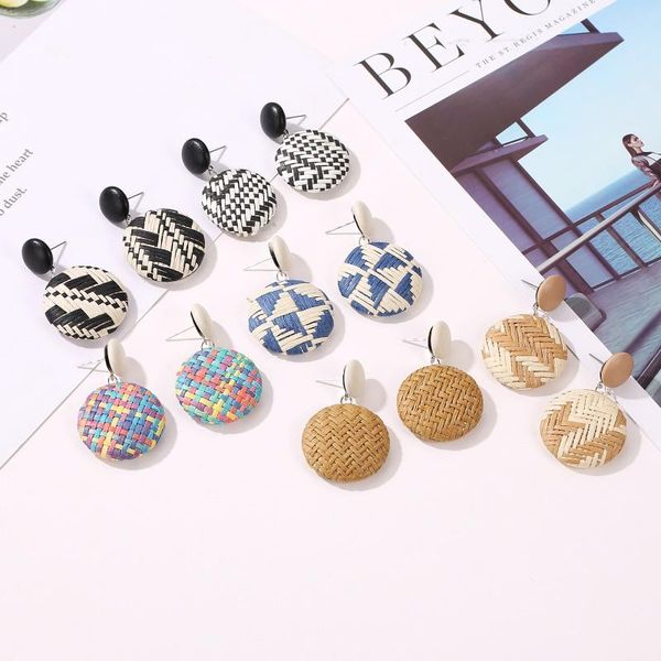 dangle & chandelier european and american style earrings, bohemian style, retro button ethnic woven straw paper round earrings, Silver
dangle & chandelier european and american style earrings, bohemian style, retro button ethnic woven straw paper round earrings, Silver