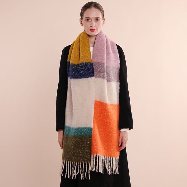 rainbow color contrast l family's same cashmere like scarf women's winter thickened warm long color matching student's neck, Blue;gray
rainbow color contrast l family's same cashmere like scarf women's winter thickened warm long color matching student's neck, Blue;gray