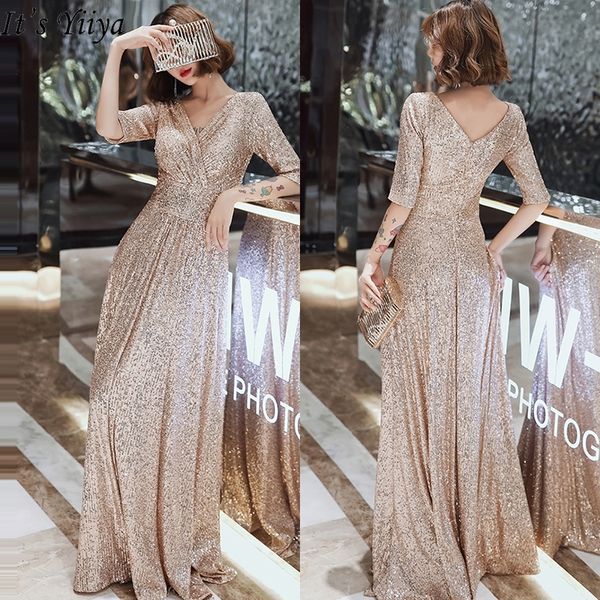 sparkle sequined evening dresses it's yiiya k004 double v-neck evening dress elegant robe de soiree plus size evening gown 201113, White;black
sparkle sequined evening dresses it's yiiya k004 double v-neck evening dress elegant robe de soiree plus size evening gown 201113, White;black