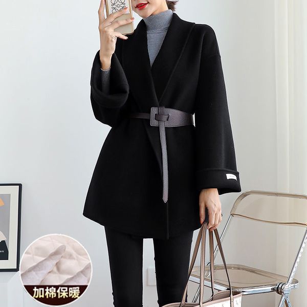 2021 twin-sided cotton tweed woman's coat winter thin tide little man bucket-shaped wool jacket ko4k, Black
2021 twin-sided cotton tweed woman's coat winter thin tide little man bucket-shaped wool jacket ko4k, Black